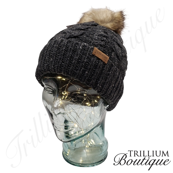 PENDLETON Women's Merino Wool Blend Cable Knit Hat & LUCKY BRAND Boot Socks NWT - Picture 2 of 8